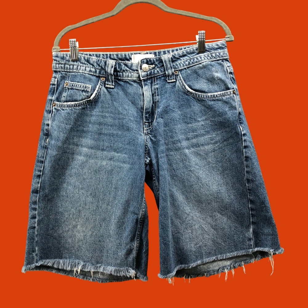 BDG Urban Outfitters Baggy Denim Jorts Long Cutoff Jean Shorts Womens 28